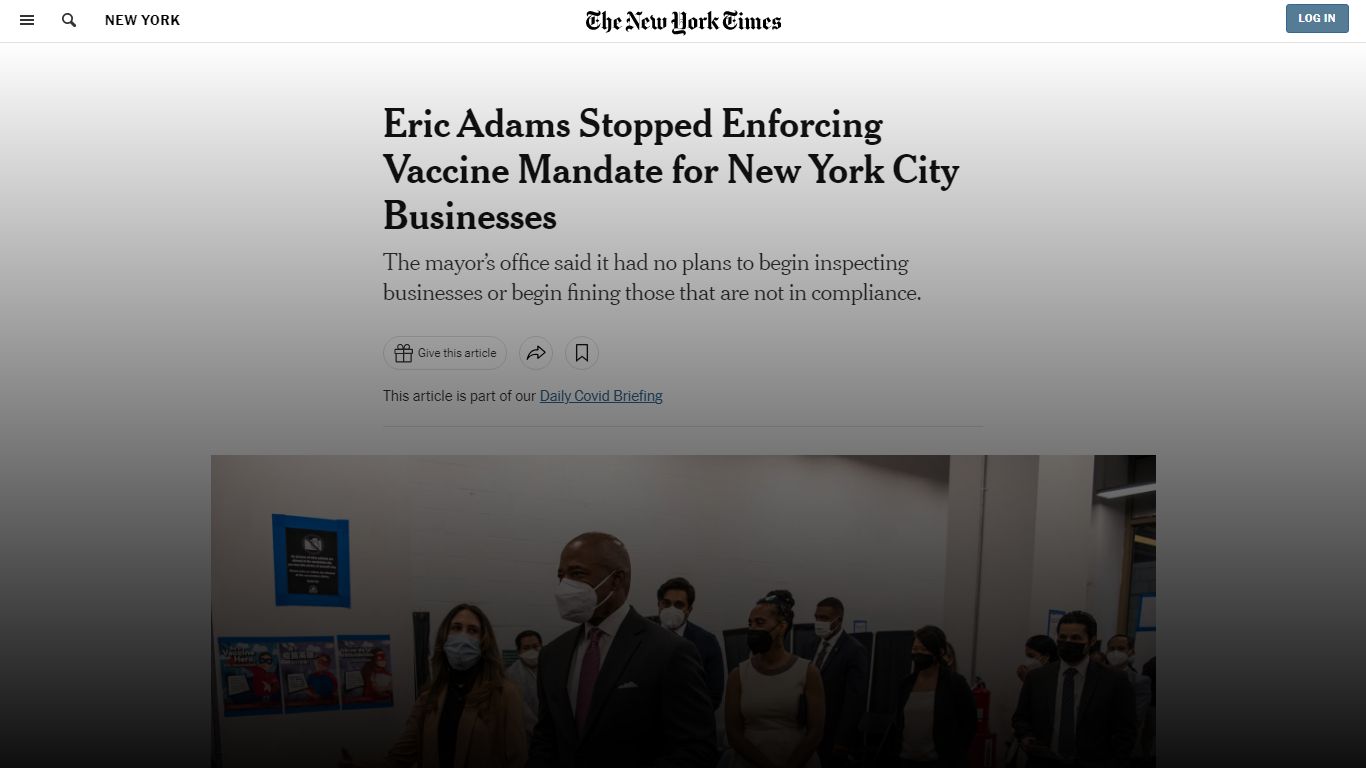 Eric Adams Stopped Enforcing Covid Vaccine Mandate for NYC Businesses ...